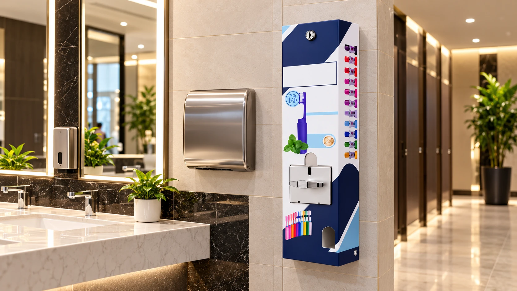 Original DIFRESH vending machine in mall restroom