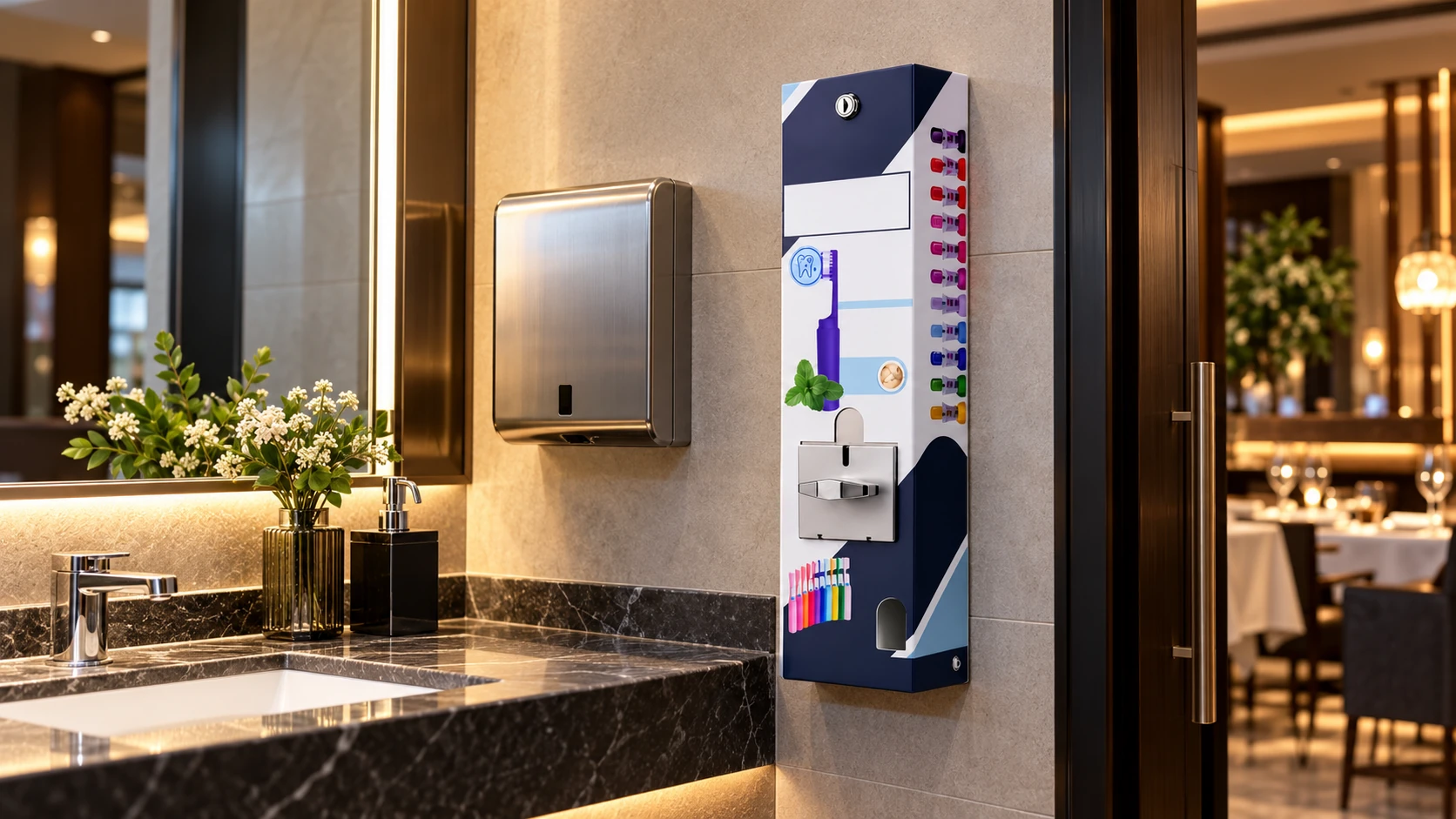 Original DIFRESH vending machine in restaurant restroom