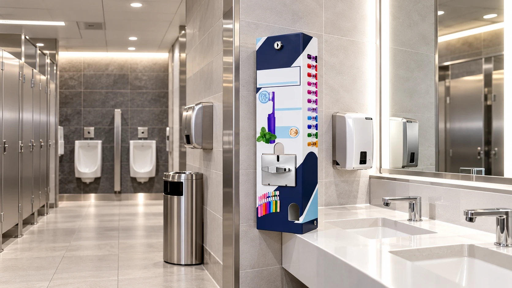 Original DIFRESH vending machine in stations restroom